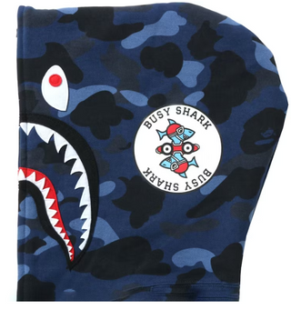 A Bathing Ape BAPE Color Camo Shark Full Zip Hoodie (Navy)