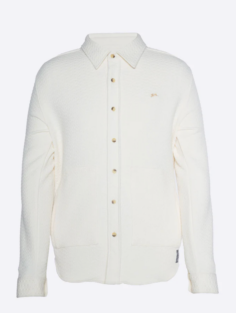A TIZIANO McCall | Quilted Jacquard Knit Shirt (Creme)