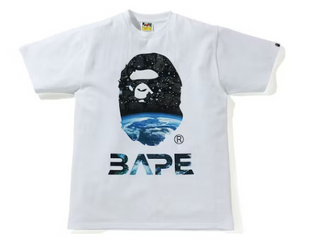 A Bathing Ape Space Camo Ape Head Tee (White)