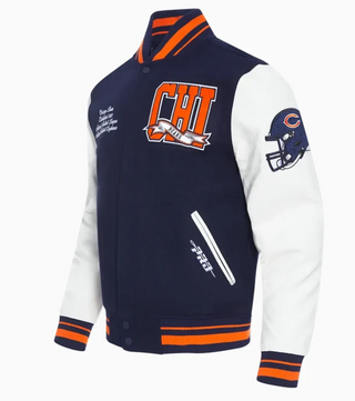 Pro Standard Men's Chicago Bears Team Pennants Wool Varsity Jacket