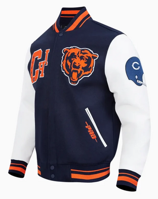 Pro Standard Men's NFL Chicago Bears Rib Wool Varsity Jacket