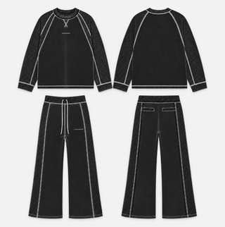 Almost Someday ALUMNI CREWNECK and FLARE BOTTOMS (Black)