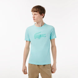 Lacoste Men's SPORT 3D Print Crocodile Breathable Jersey T-Shirt (Light Green)