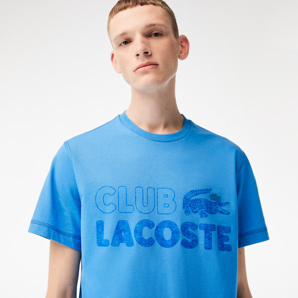 Lacoste Men’s Vintage Print Organic Cotton T-Shirt (BLUE)