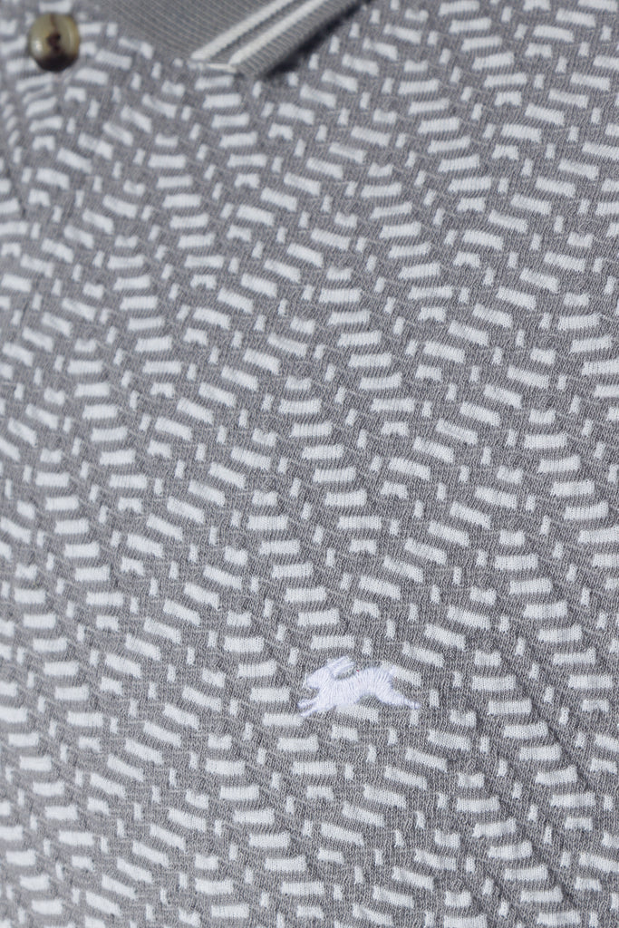 A TIZIANO Weston | Jacquard Knit Polo (Drizzle)