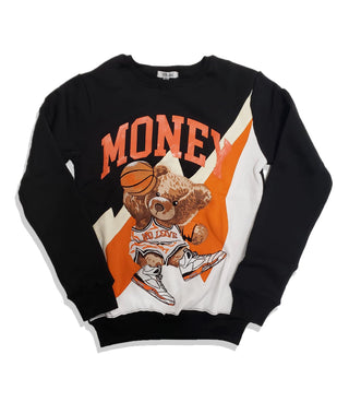 Retro Label Money Bear Crewneck (Retro 5 Orange Blaze)