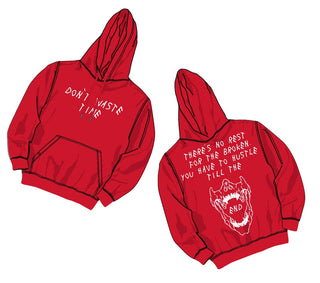 RETRO LABEL Dont Waste Time HOODIE (RETRO 11 Cherry)