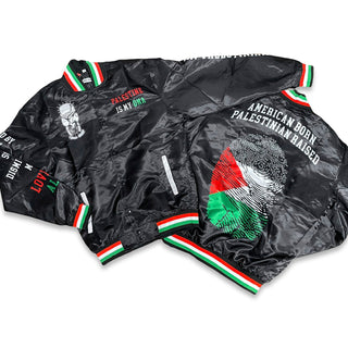 FREE PALESTINE PALESTINE IS MY DNA JACKET (BLACK)