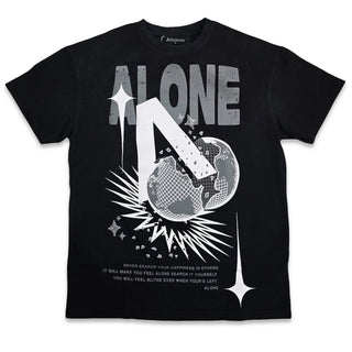 AOLOGNE LONELY WORLD BLACK SS TEE (BLACK)