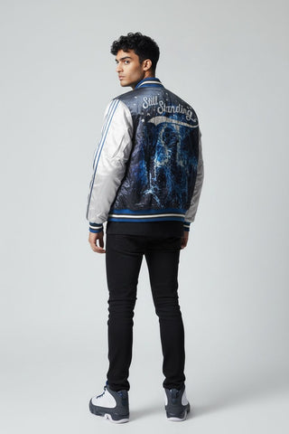 RETRO LABEL Still Standing SATIN JACKET (RETRO 9 Flint Grey)