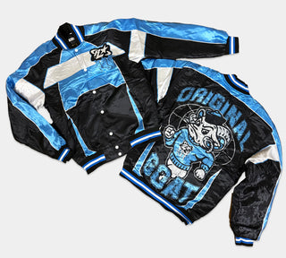 RETRO LABEL Original Goat SATIN JACKET (RETRO 14 Black University Blue)