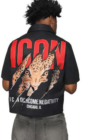 ICON BLACK CROP SHIRT