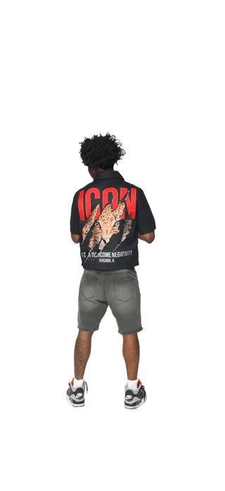 ICON BLACK CROP SHIRT
