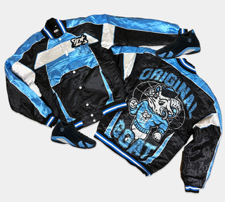 RETRO LABEL Original Goat SATIN JACKET (RETRO 14 Black University Blue)