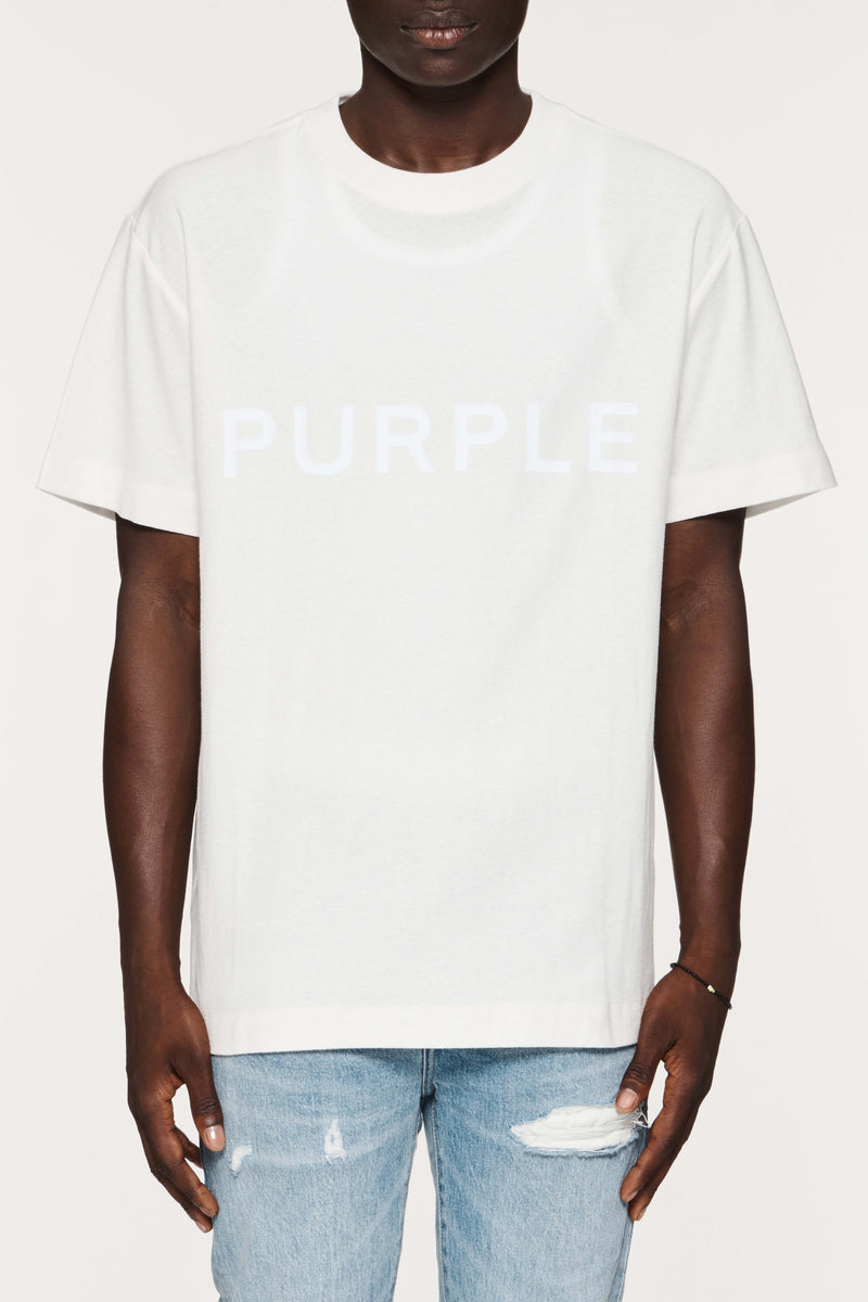 Purple Brand Textured Jersey Ss Tee (OFF WHITE)