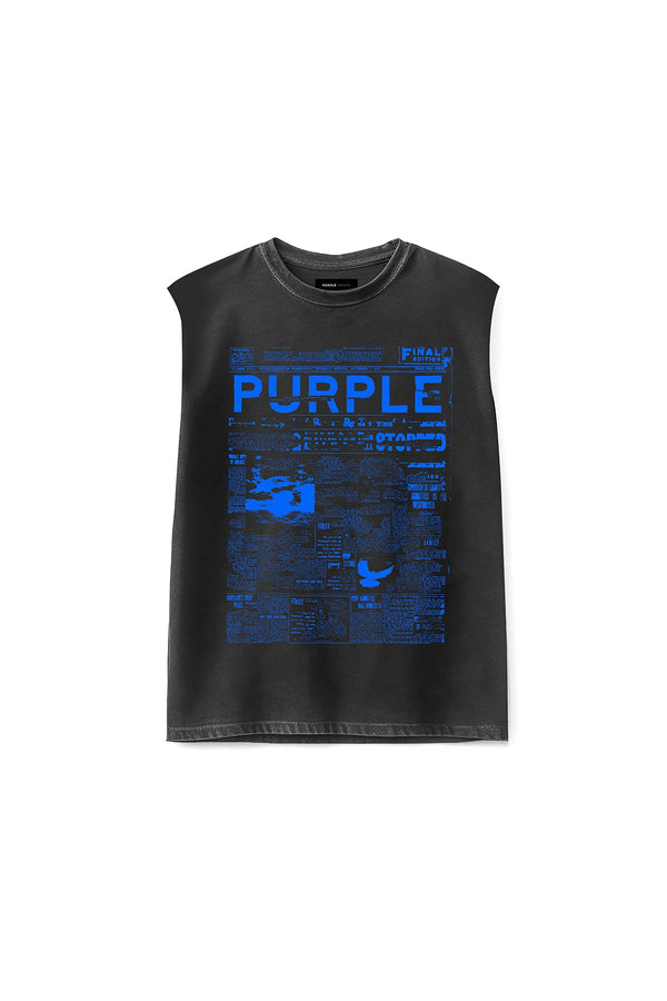 Purple Brand Textured Jersey Sleeveless (BLACK)