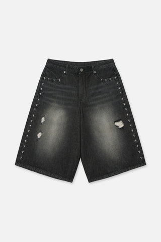 RTA Gustavo Bermuda Short | Fray Noir Side Cross