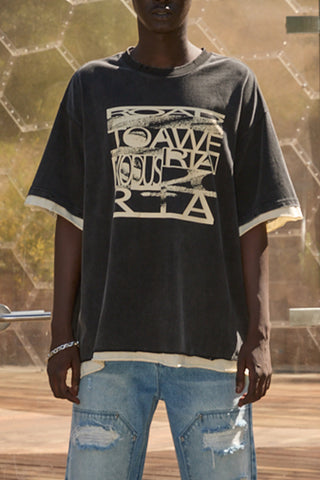 RTA Elian Double Layered Tee | Black Exodus