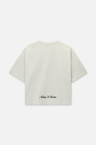 RTA Austin Cropped Oversized S/s Tee | Dusted Grey Nif Script