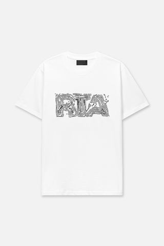 RTA Liam Short Sleeve Tee | White Topographic Logo