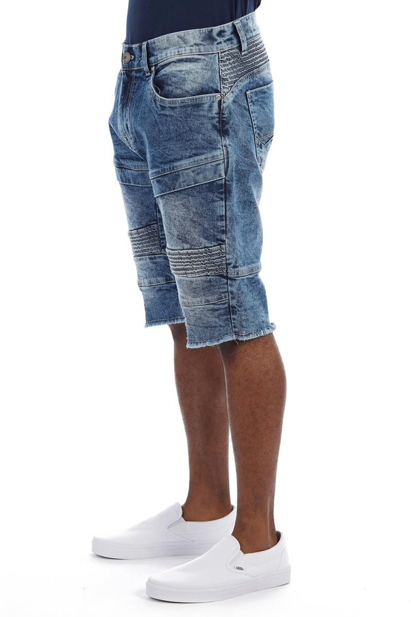 Xray Denim Moto Shorts (Indigo)