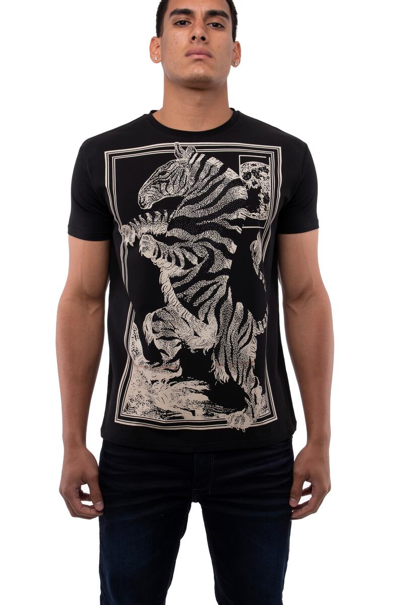 XRAY Zebra Rhinestone Shirt (Black)