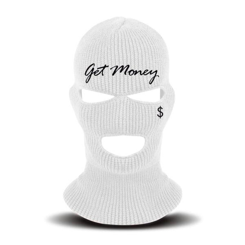 Hustle Daily Get Money Ski Mask (WHITE)