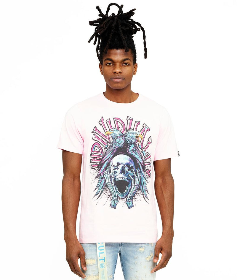 Cult of Individuality S/S CREW T "LAND OF THE FREE"(POWDER PINK)