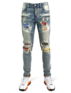 Preme Denim Bandana Jeans Multi (Indigo)