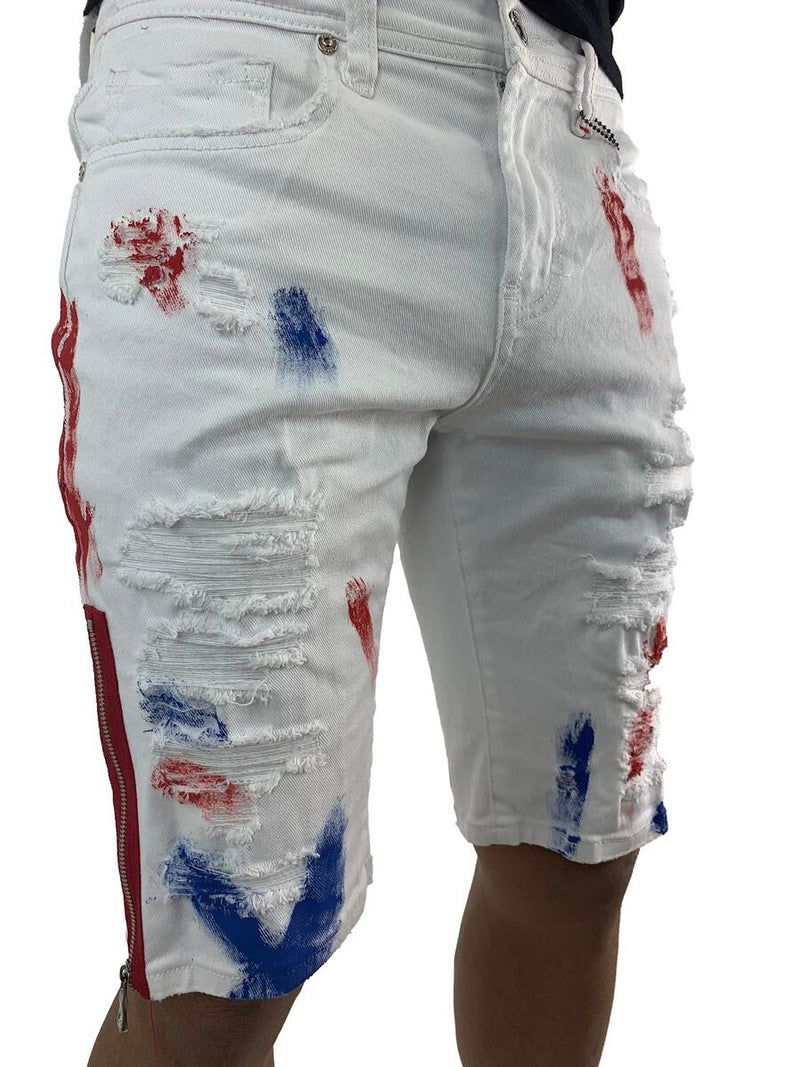 Preme Paint Splatter Shorts (Red/Blue)
