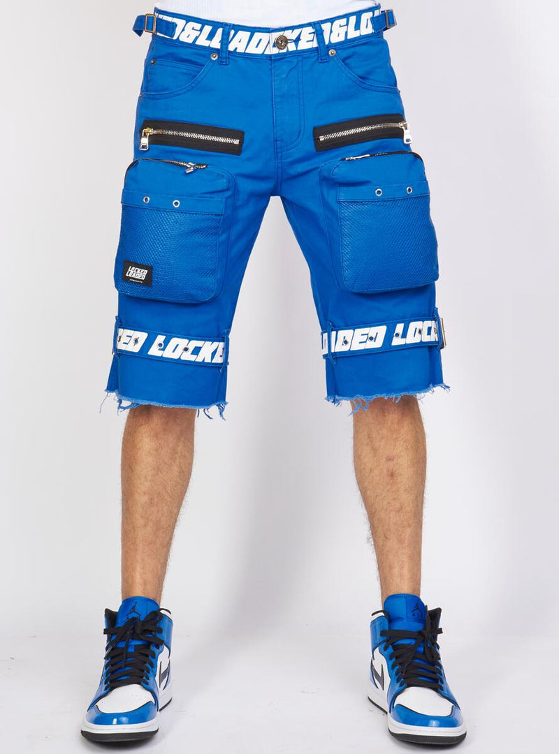 Locked & Loaded Twill Shorts (Royal/White)