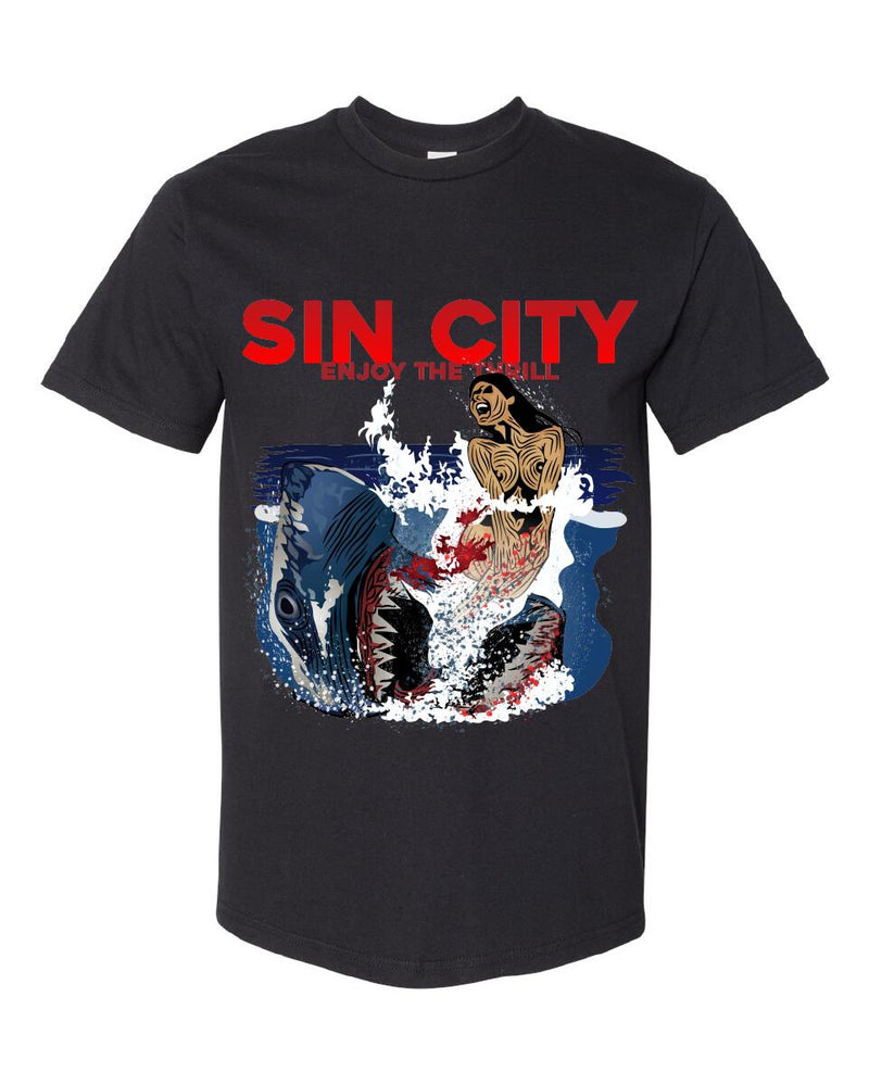 Indore Collection SIN CITY SHARK TEE (Black)