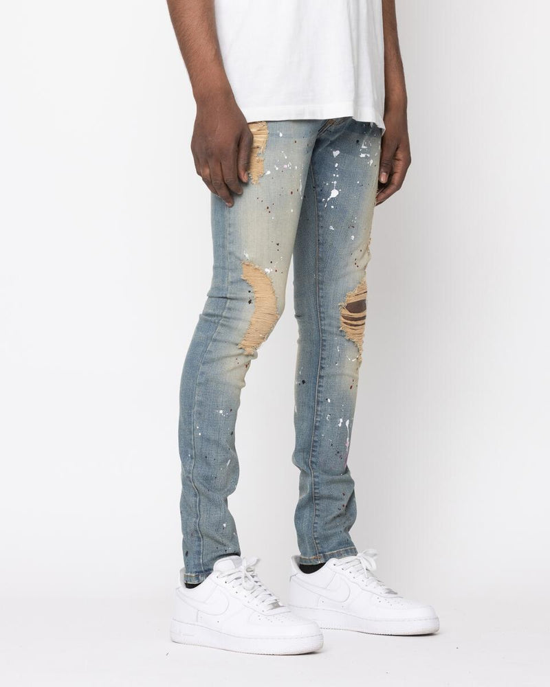 Golden Denim UNION - CAVOUR Paint Splatter Jeans (Medium Wash)