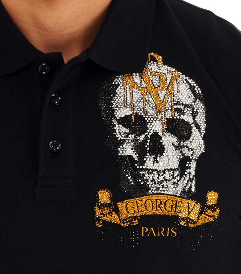 George V Paris GV Skull Avenue Polo (Black)