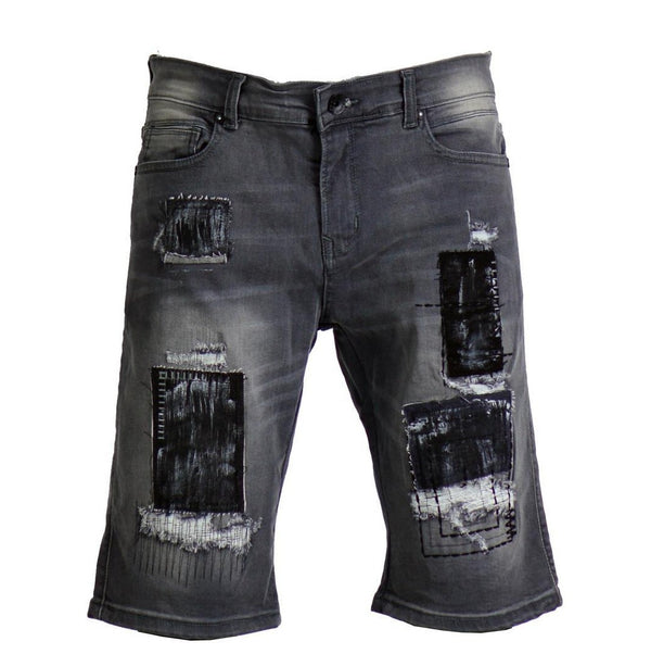 Focus Jeans SS'21 RIP & REPAIR PATCHES SHORTS (Grey)
