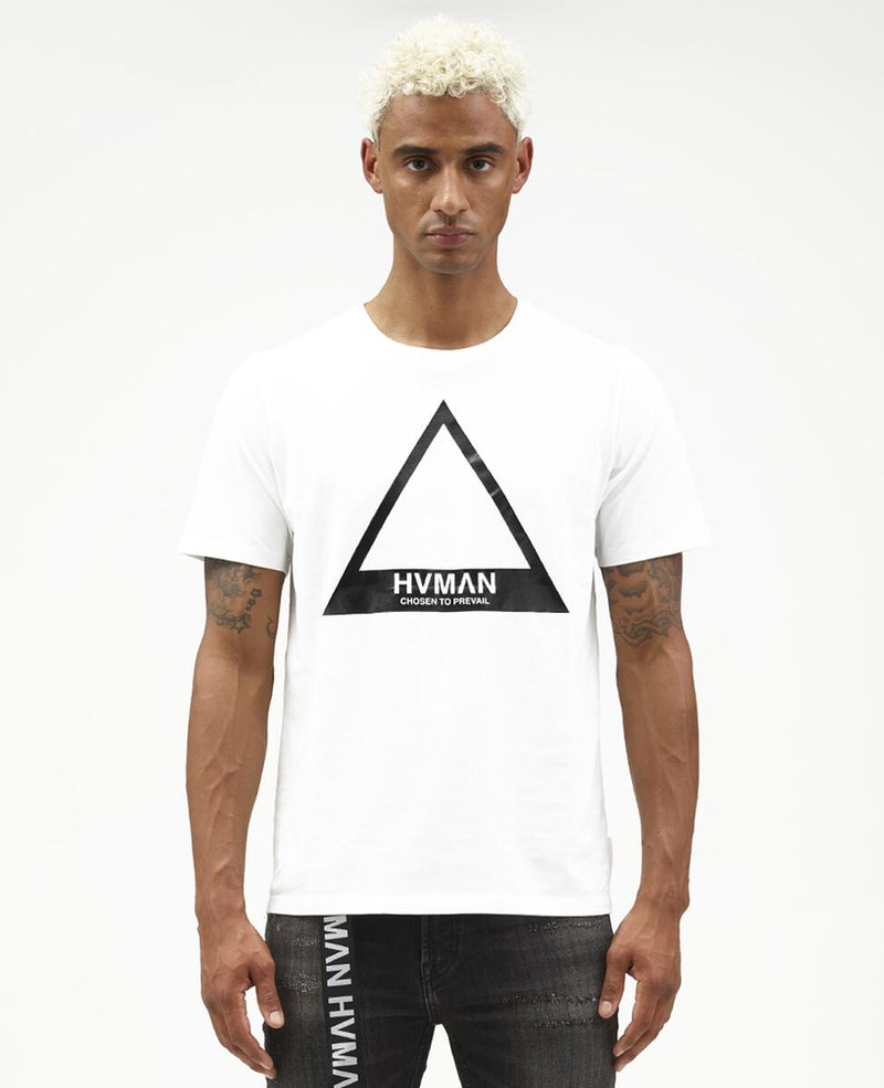 HVMAN BY CULT TRIANGLE LOGO TEE (WHITE)