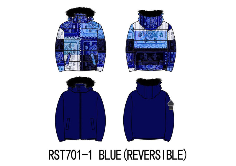 Reelistik Bandana Reversible Puffer All over Print (Blue)