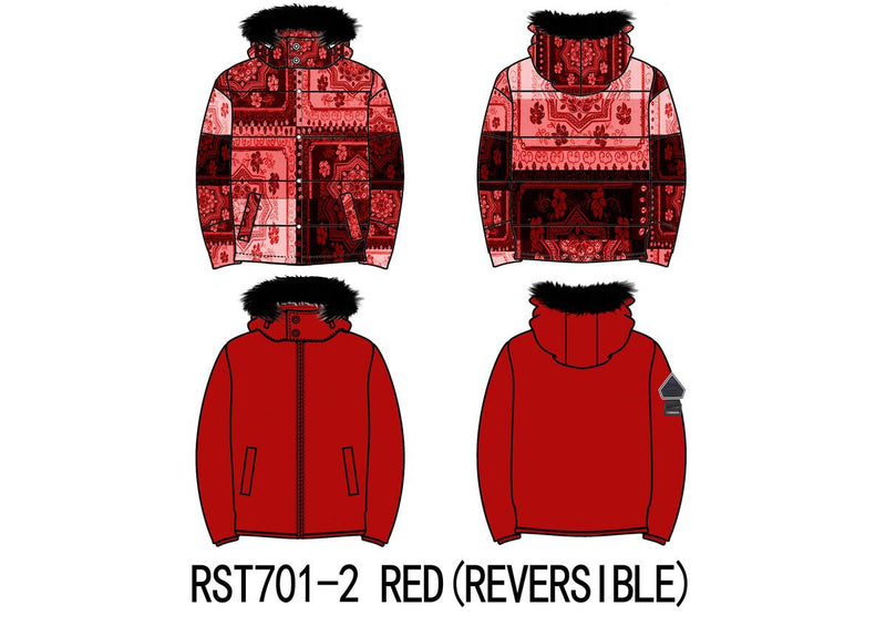 Reelistik Bandana Reversible Puffer All over Print (Red)
