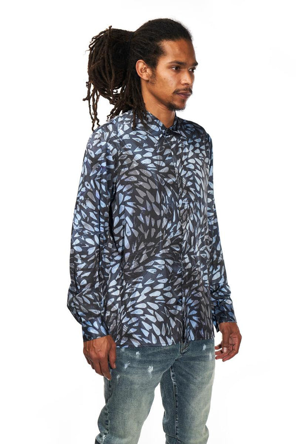 Dead Than Cool Feather Satin Shirt