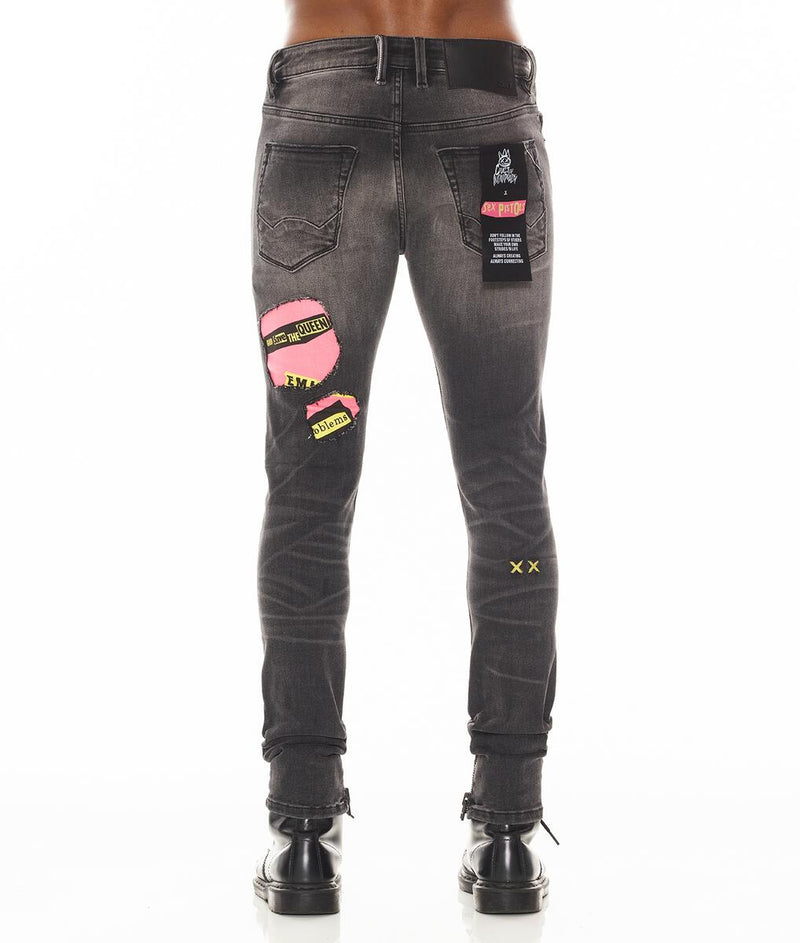 Cult of Individuality PUNK SUPER SKINNY SEX PISTOLS Jeans (BOLLOCKS)
