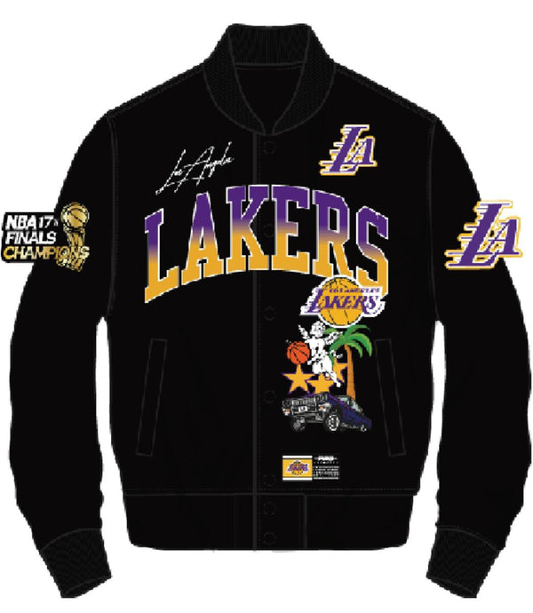 PRO STANDARD LOS ANGELES LAKERS HOME TOWN SATIN JACKET (Black)