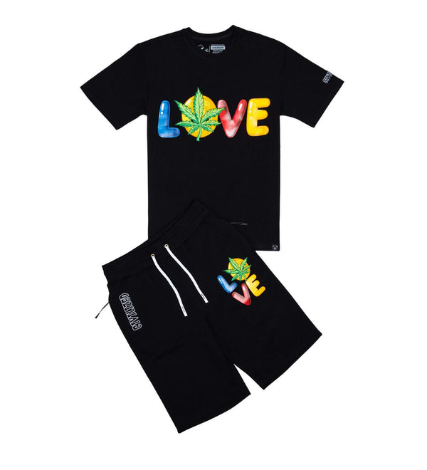 Civilized Love Shirt and Short Set (Black)
