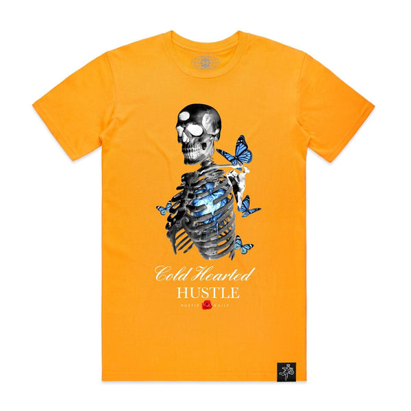 Hustle Daily SKELETON COLD HEARTED SHIRT (Gold)