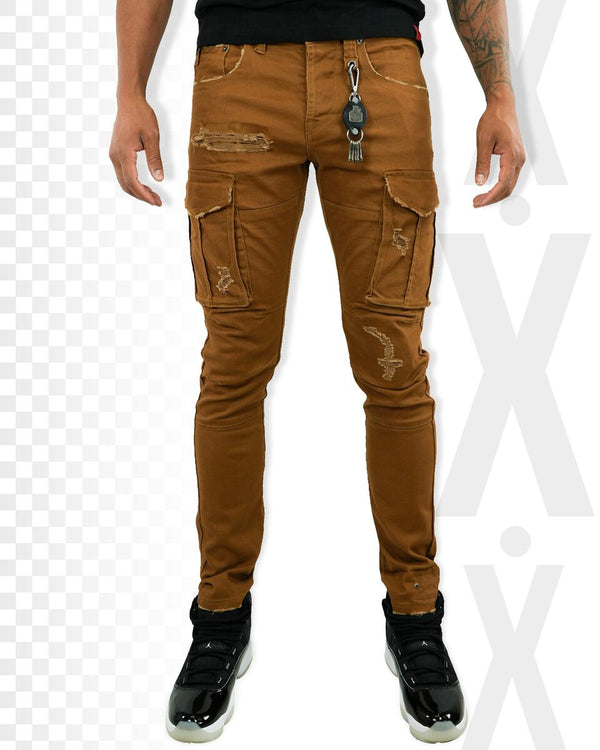 Smuggler's Moon KNIT CARGO jeans (Brown)