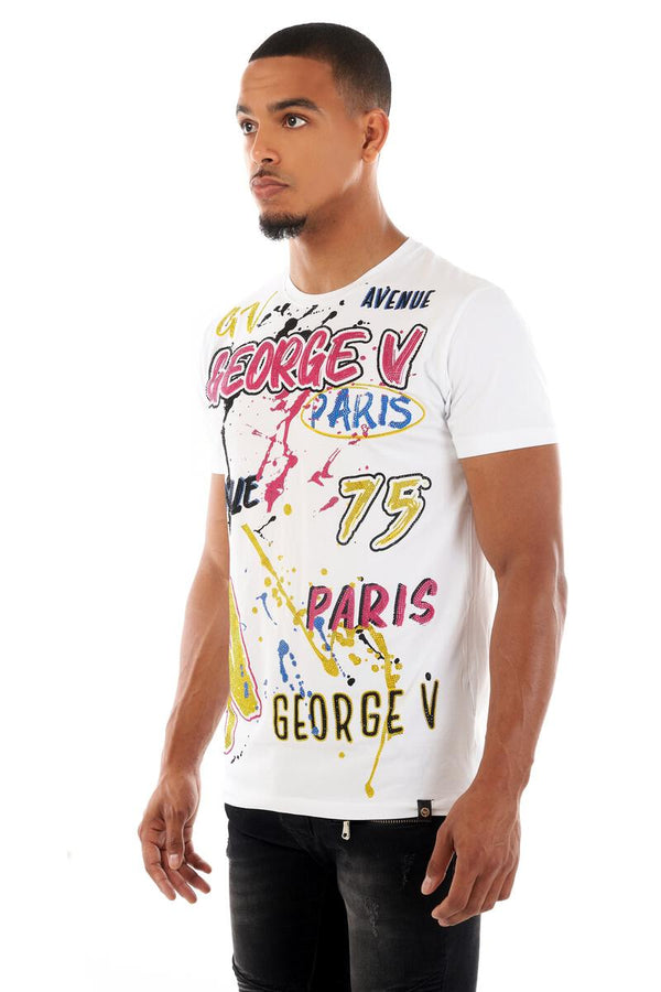 George V Paris Spay Logo Shirt (White/Multi)