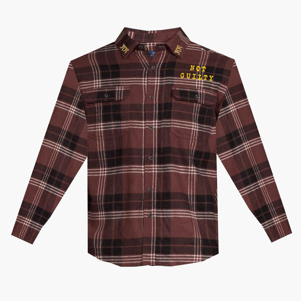 November Reine CALL MY LAWYER FLANNEL (BROWN AND GOLD)