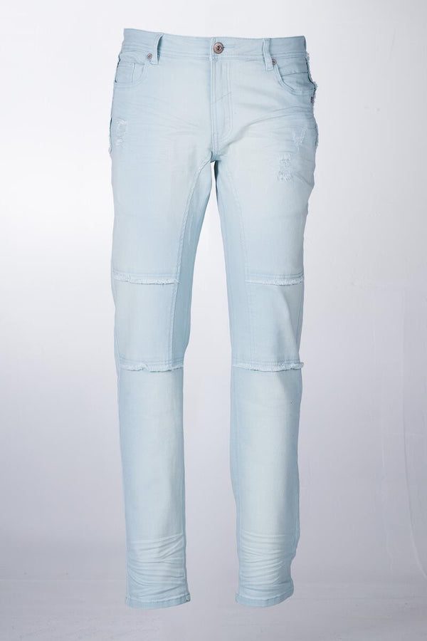 A Tiziano Jett | Men's Twill Jean With Frayed Edges (Ether)