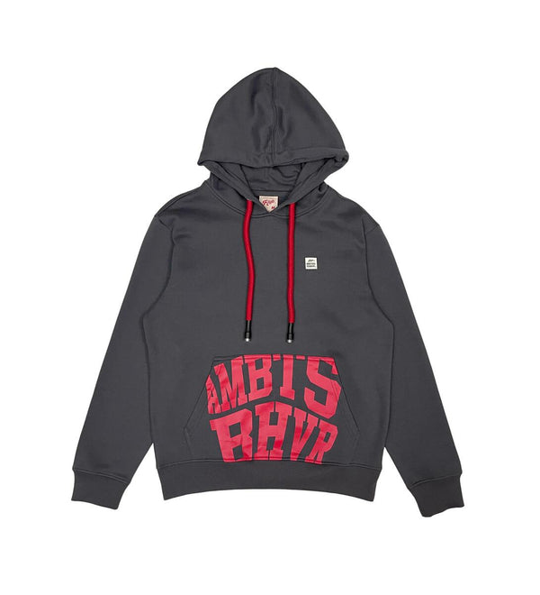 RED TAG AMBIT BACK-FRONT HOODIE (DK.GREY)