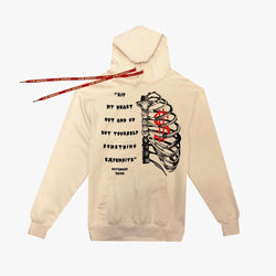 NOVEMBER REINE RIP MY HEART OUT HOODIE (TAN BLACK AND RED)