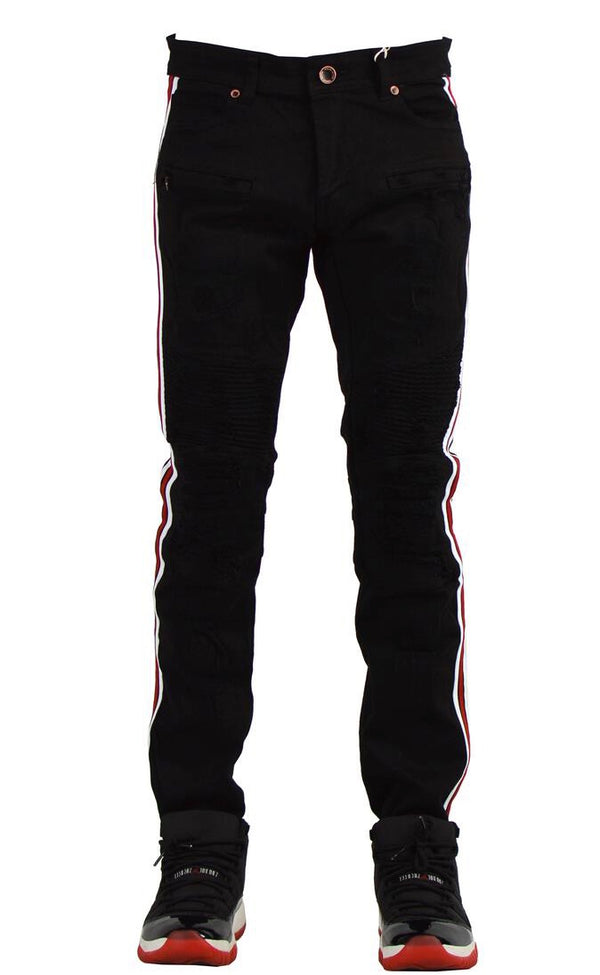 Focus Fashion Denim Stripe (Black/Red)
